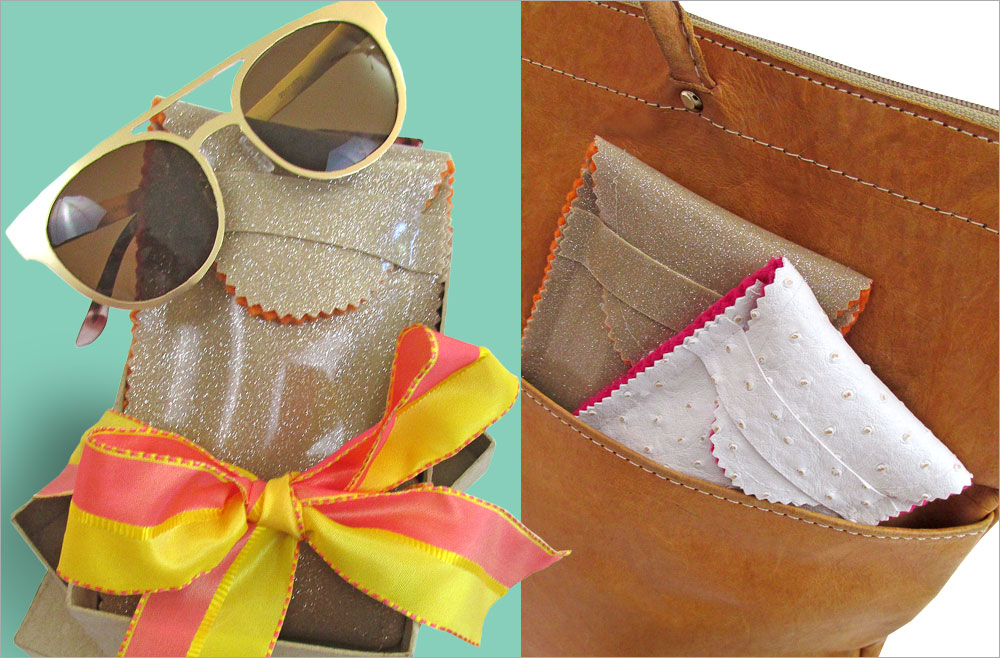 Faux Leather + Fleece Sunglass Case
